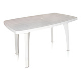 Mesa De Plástico Retangular Tiradentes Antares 130x80 Branco