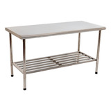 Mesa De Serviço 100 Aço Inox 1 50x70 Prateleira Reforçada