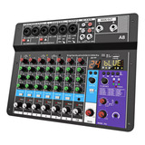 Mesa De Som Audio 8 Canais Bluetooth Profissional Digital