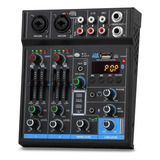 Mesa De Som Interface 4 Canais Monitoramento Em Tempo Real