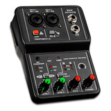 Mesa De Som Interface Usb Mixer Com 2 Canais E Phantom Power