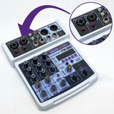 Mesa De Som Misturador Mixer Waldman 4 Canais Usb Mp3 4dsp