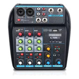 Mesa De Som Mixer 4 Canais Bluetooth Usb Mixer Mp3 Digital c
