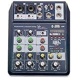 Mesa De Som Mixer JWL 4 Canais Via Bluetooth USB MX 402i