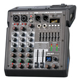 Mesa De Som Tklbls Tds4 48v 4 Canais Mixer 99 Efeitos Fx Usb Mp3 Equalizador 110 240v