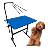 Mesa De Tosa Com Regulagem Com Girafa Pet Shop Azul