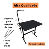Mesa De Tosa Petshop Banho E Tosa Regulável Preto