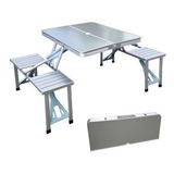 Mesa Dobrável Camping Tipo Maleta Com 4 Banquetas