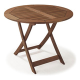 Mesa Dobrável Em Madeira Maciça Redonda 90cm Primavera