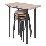 Mesa Dobravel Portatil 4 Banquetas P Cozinha Jantar Jogos