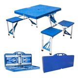 Mesa Dobravel Portatil 4 Cadeiras Vira Maleta Pesca Jardim