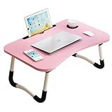 Mesa Dobravel Portatil Para Notebook Home Office Cama Refeiçao Mesinha De Notebook Multiuso Rosa 