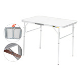 Mesa Dobravel Portatil Vira Maleta Camping Praia 60x40 Cor Branco Bmd600 The Black Tools