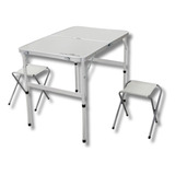 Mesa Domo Dobrável Tipo Maleta C 2 Banquetas Nautika