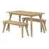 Mesa E 2 Bancos   Madeira Maciça   Marrom   Crtbset22