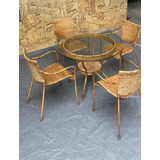 Mesa E Cadeiras Rattan Cerello