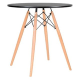 Mesa Eames Tampo Redondo Preto 70cm