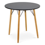 Mesa Eiffel 80cm Redonda Mdf 18 Mm Cozinha Pés De Madeira