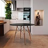 MESA EIFFEL PARA AREA DE LAZER TAMPO DE MADEIRA 90 CM PRETO