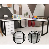 Mesa Em L Com Gaveteiro Estilo E Praticidade Para Seu Quarto