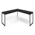 Mesa Em L Escritório Diretor Metal Madeira 150x150cm Cor Preto Total E led Brasil