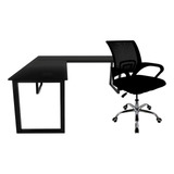 Mesa Em L Escrivaninha 150 Cadeira Diretor Home Escritório