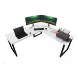 Mesa Em L Home Office Estilo Escrivaninha Madeira