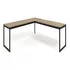 Mesa Em L Industrial Escrivaninha De Canto Nórdico Vintage Ferro E Madeira Laminado Com Preto E-led Meslmagn E-led Brasil 150x74x45