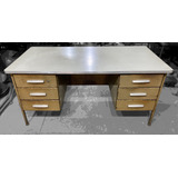 Mesa Escrivaninha De Aço Antiga 50s 