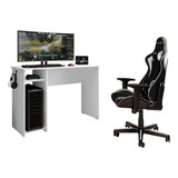 Mesa Escrivaninha Gamer Pc Gaming Desk Xpro Flex Com Suporte Fone Liberty Móveis Cor Branco