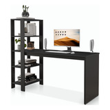 Mesa Escrivaninha Home Milão Estilo Industrial Rofemar Moveis Com Prateleiras Multiuso Para Escritório E Quarto De Estudos Cor Preto 73x1 21x45 Cm