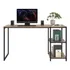 Mesa Escrivaninha Vintage De Madeira Com 2 Prateleiras Acopladas Industrial Ferro E Madeira Home Office Cor Laminada Com Preto Retrô