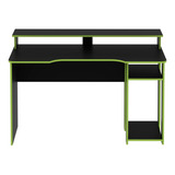 Mesa Gamer Com Porta Cpu 136cm Me4153 Preto verde Tecnomobil