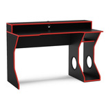 Mesa Gamer Fremont 2 Monitores Preto vermelho Politorno