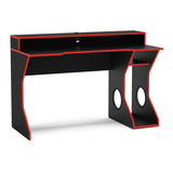 Mesa Gamer Fremont Preta E Vermelha