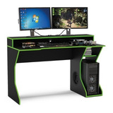 Mesa Gamer Fremont Preto verde Politorno Móveis