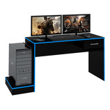 Mesa Gamer Profissional Lite Black Blue