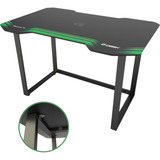 Mesa Gamer Profissional Preto E Verde Mdf Borda Dupla 27mm