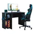Mesa Gamer Qmovi Com 2 Prateleiras E Suporte Para Fone Preto
