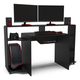 Mesa Gamer Xt Racer Control Politorno 5 Prateleiras Preta