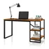 Mesa Home Office C prateleiras Industrial E a Moveis Cor Preto canela