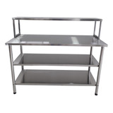 Mesa Industrial Cozinha Inox 1 40x0 60 2prat Prat Acoplada