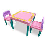 Mesa Infantil 2 Cadeira Educativa Para Crianças Menina
