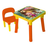 Mesa Infantil C Cadeira Mesinha Plástico Resistente Criança