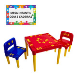 Mesa Infantil Com 2 Cadeiras Educativa