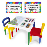 Mesa Infantil Didatica Atividades Educativa Com 2 Cadeiras