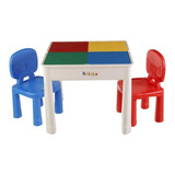 Mesa Infantil Didatica Colorida C Organizador E 2 Cadeiras Cor Colorido