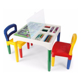Mesa Infantil Mesinha Didática Com 2 Cadeiras Poliplac