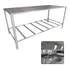 Mesa Inox 120cm 2 Prateleiras Multiuso De Escritório