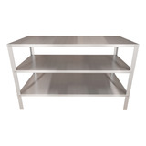 Mesa Inox 3 Prateleiras Cozinha Industrial Bancada Aço
